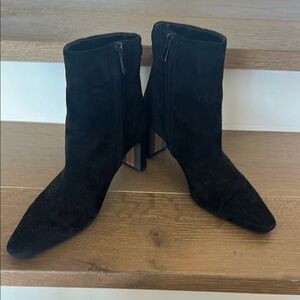 Edelman Black Suede Ankle Boots
